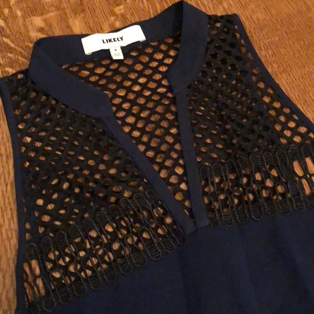 Likely Sleeveless Illusion Neckline Blouse 4 - Picture 2 of 5
